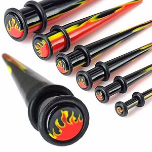 Piercing Street Ecarteur Oreille Acrylique UV Flammes - Noir