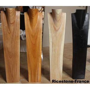 Ricestone 5e) Gigantesque Buste, Bois 80cm, col en V, artisanal.