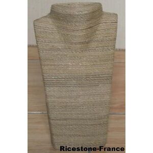 Ricestone 5b) Buste à bijoux Bois 30cm, col en V, artisanal