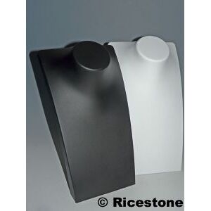 Ricestone 4g) Buste thermo-formé, Présentoir synthétique de colliers H=32cm