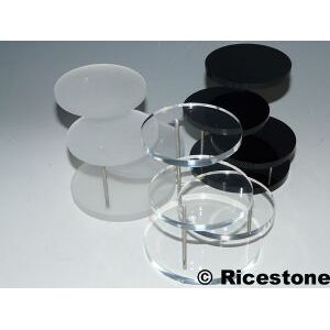 Ricestone 1c) Grand support acryl, 3 plateaux Ø 8 cm, presentoir de figurine.