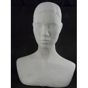 Ricestone 6b) Porte-bijoux en papier mâché blanc, buste tête, présentoir de masque de ...
