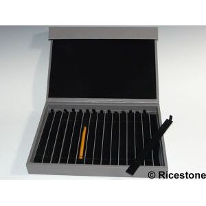 Ricestone 5ac) Coffret luxe pour objets 32x22x4 cm, 15 rangées