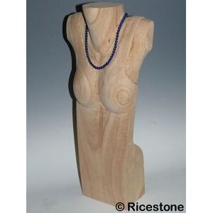 Ricestone 6a) Buste Vitrine Bois artisanal 50cm, col V.