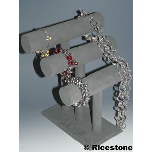 Ricestone 5h) Porte-bijoux à 3 étages bracelet, Support jonc en feutrine.