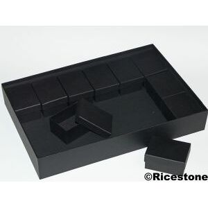 Ricestone 5a) Flat carton 27x39x8 cm AVEC boites pour minéraux