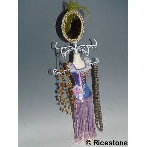 Ricestone 1g) Poupée porte bijoux, présentoir, mannequin de collier. Tête miroir