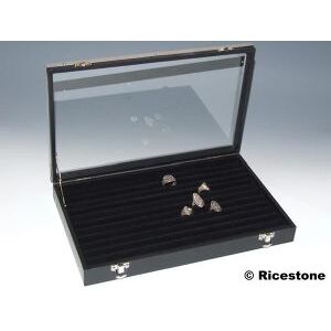 Ricestone 5c) Ecrin 21x33 cm pour bijoux - Coffret avec sillon pour bagues.