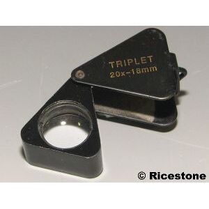 Ricestone 1ha) Loupe Triplet 20x18mm triangulaire, pliable pour bijoutier.