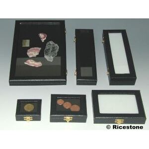 Ricestone 3b) Coffret luxe 5,6x20cm de gemmologie et objets minces.