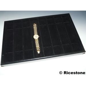 Ricestone 1f) Plateau 23x35cm pour 8x montres. Presentoir bijoux-bracelet