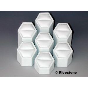 Ricestone 6b) Set (7) octogonal Presentation Similicuir,