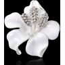 Broche Broche pour Femme Fleurs Broche avec Cristal Créé Blanc ? élégant Fleur Broche Broche Strass Broches pour Femmes Vêtements