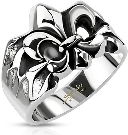 HommeBijoux Bague homme acier inoxydable fleur de lys emblème fierté française Taille de bague ∅ - FR 70-71 (US 13)