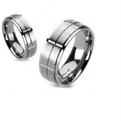 HommeBijoux Bague de fiançailles anneau femme homme mixte couple titane brossé Taille de bague ∅ - FR 59-60 (US 9)