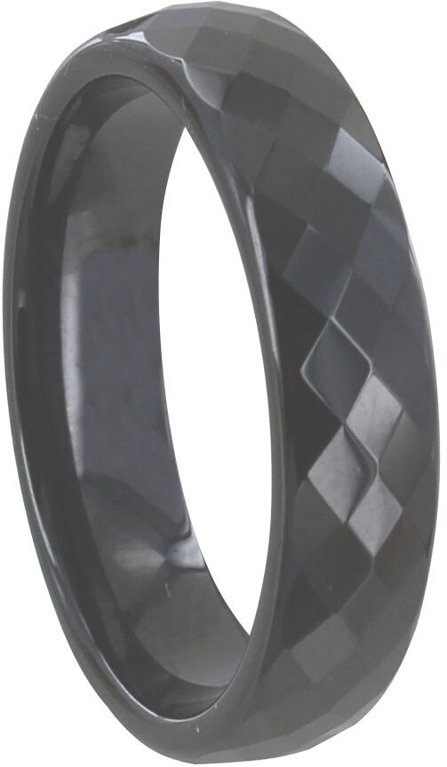 LES POULETTES BIJOUX Bague Anneau Large d'Hématite Facettée - 6mm