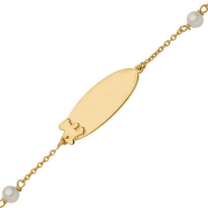 Gourmette bébé perles LuluCastagnette - Or jaune 9ct