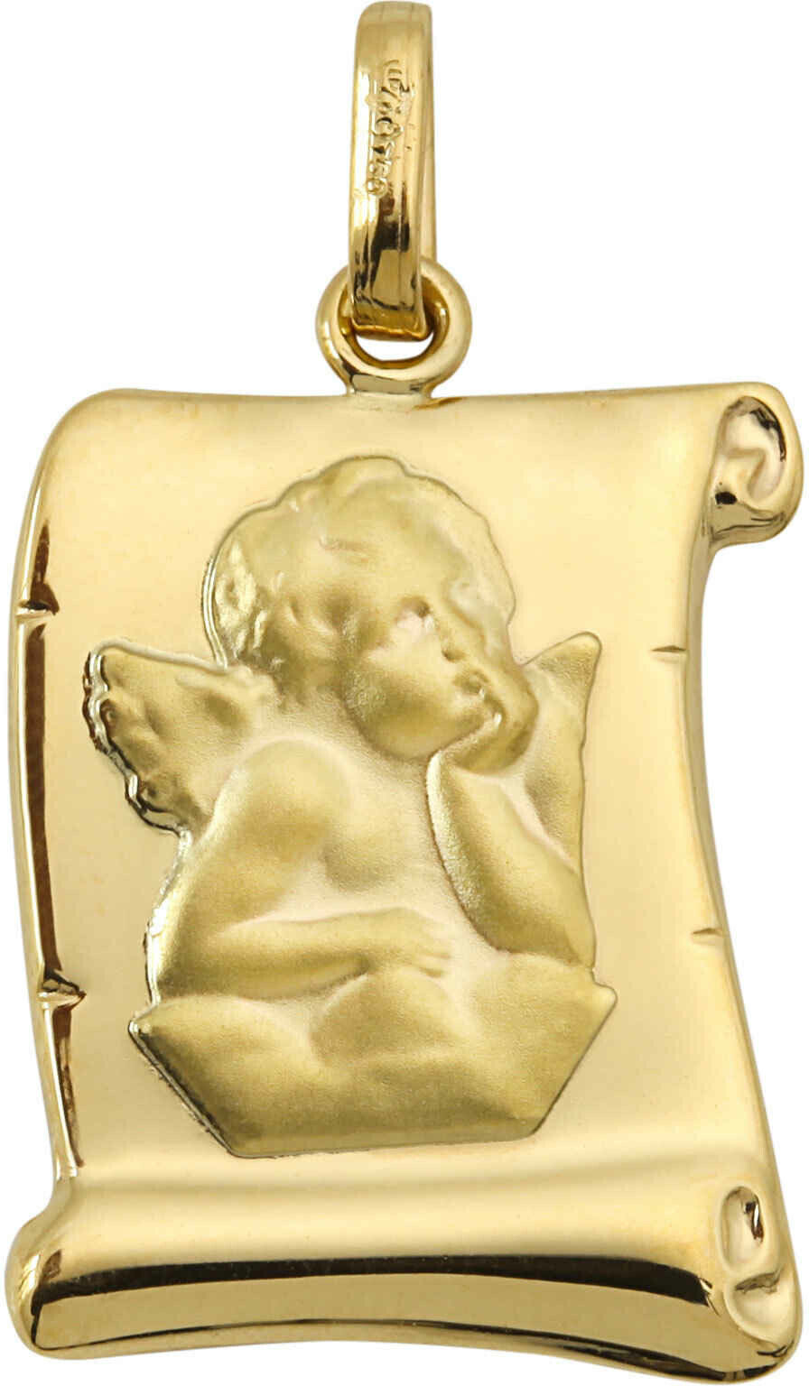 Mon Premier Bijou Médaille Ange parchemin - Or jaune 9ct