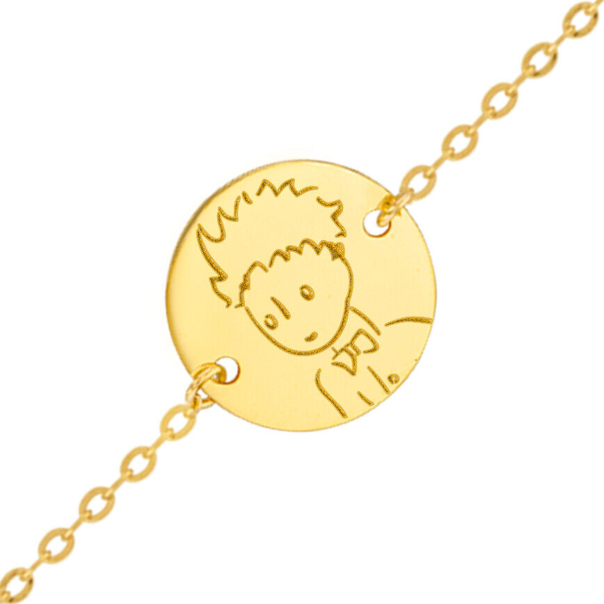 Maison de la Médaille Gourmette bébé Petit Prince portrait - Or jaune 18ct