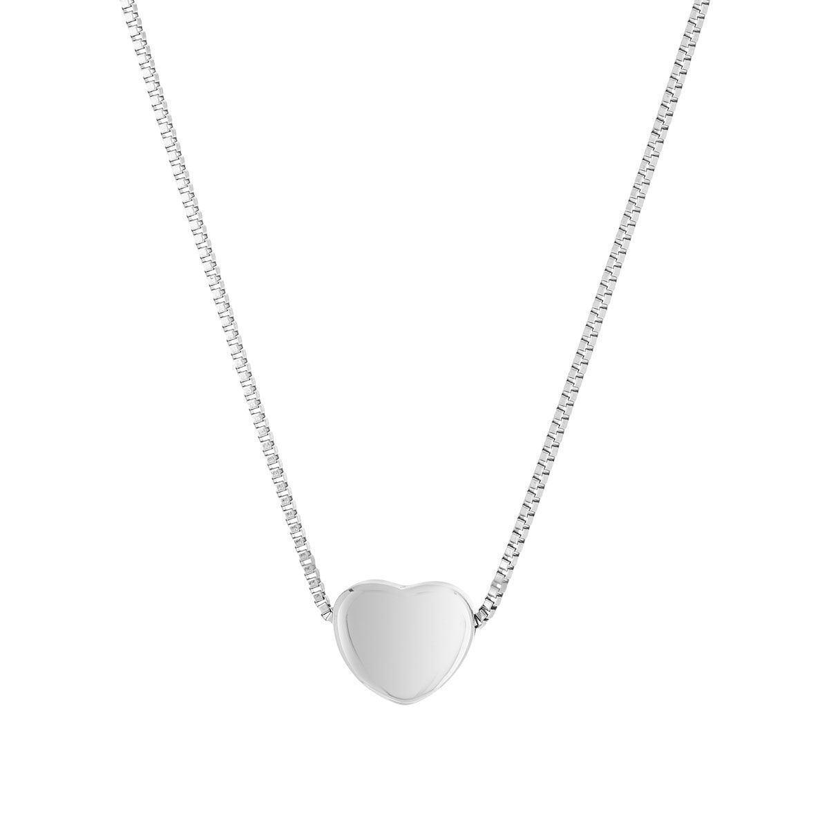 Collier acier coeur 45 cm- MATY