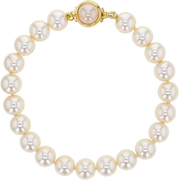 France Minéraux Bracelet Perles de Majorque blanches - Perles boules 8mm