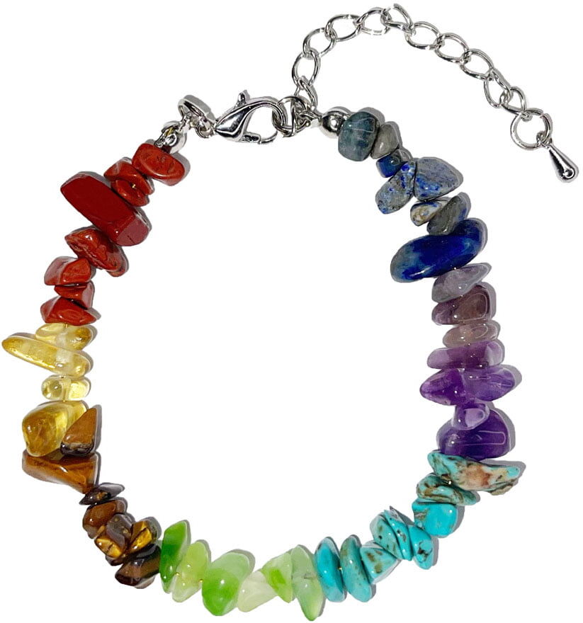 France Minéraux Bracelet 7 chakras - Baroque avec fermoir - 19 à 23cm