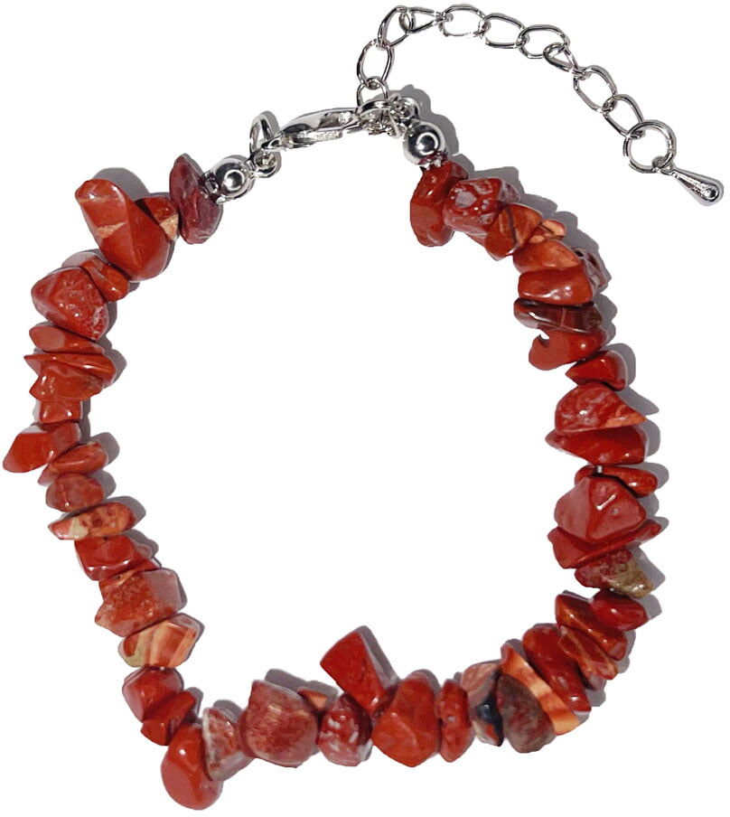 France Minéraux Bracelet Jaspe rouge - Baroque avec fermoir - 19 à 23cm