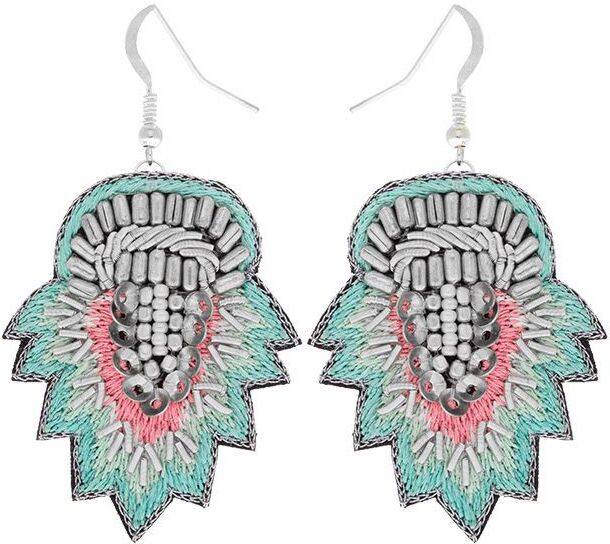 Jollia Boucles d'oreilles écusson et perles (mint) - Nahua