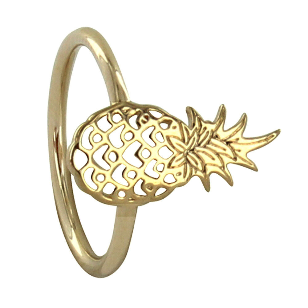 Les Poulettes Bijoux Bague Plaqué Or Ananas