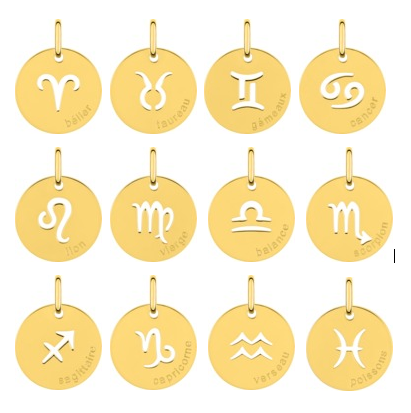Orféva Médaille signes Zodiaques Or Jaune 9K