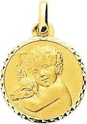 Orféva Médaille Agneau de Dieu ciselée Or jaune