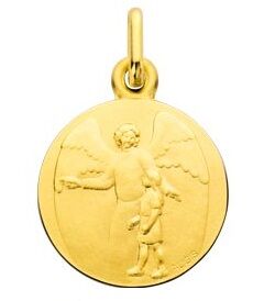 Augis Médaille Ange Gardien et la petite fille - Or Jaune