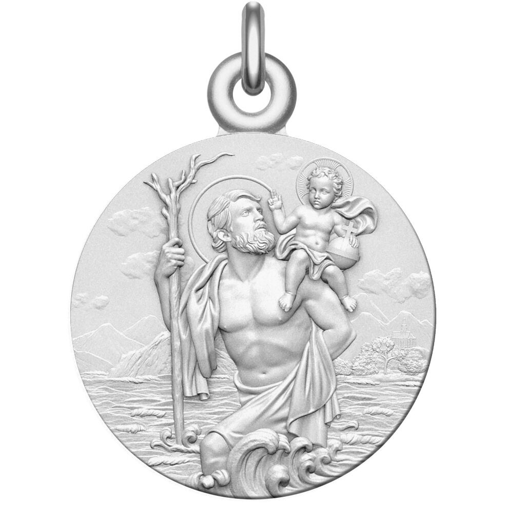 Manufacture Mayaud Médaille Saint-Christophe et Jésus Argent