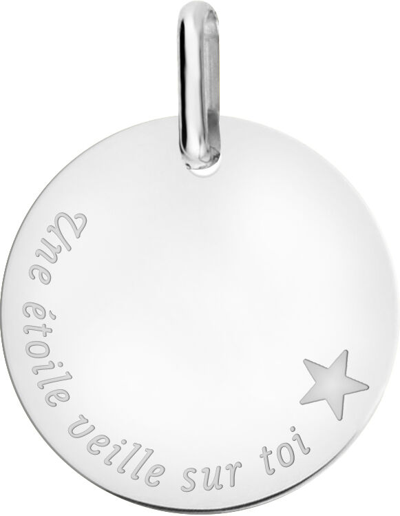 Orféva Médaille une étoile veille sur toi (Or Blanc 18K)