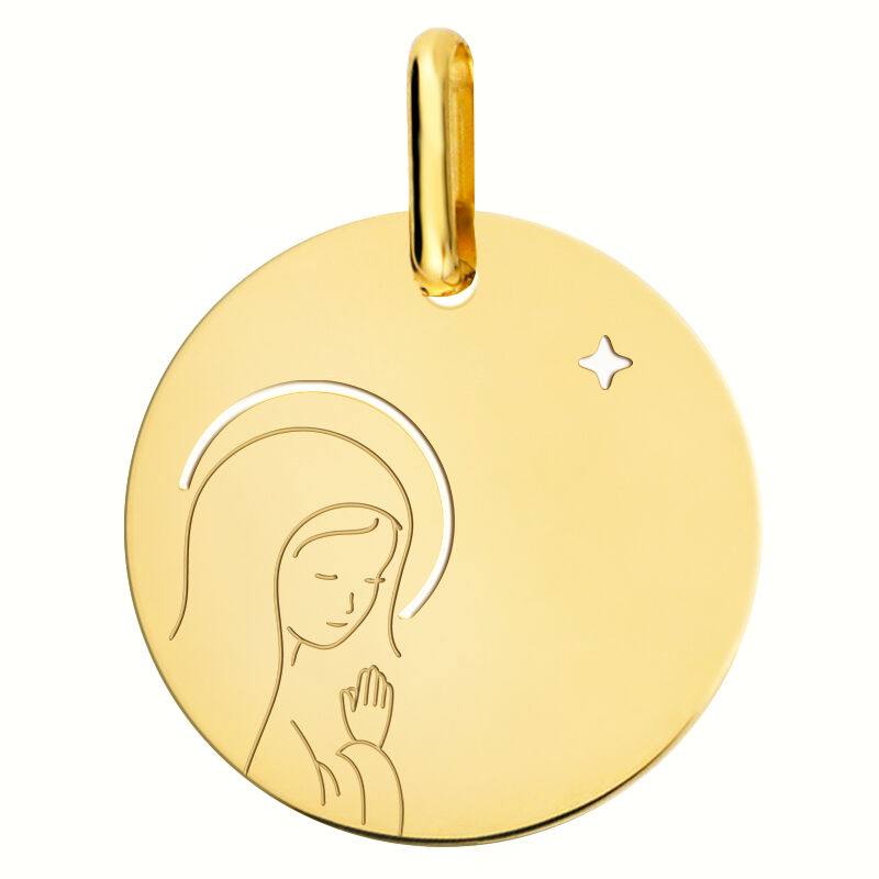 Orféva Médaille Vierge en prière à l'étoile (Or Jaune 18K)