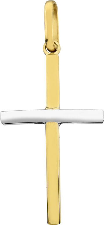 Orféva Pendentif Croix 2 Ors (Or jaune et Or blanc)