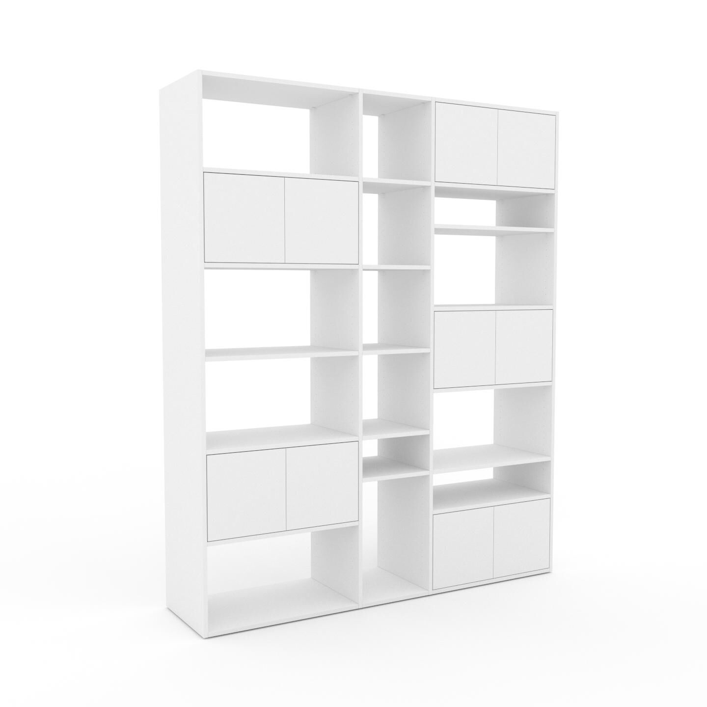 MYCS Bibliothèque - Blanc, pièce de caractère, rangements raffiné, avec porte Blanc - 190 x 233 x 47 cm, configurable