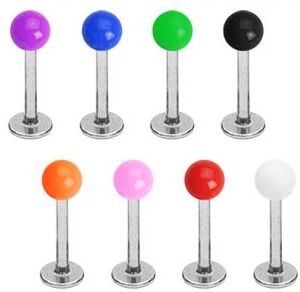 Piercing Street Piercing oreille Labret Boules Acrylique UV Solide - Argenté