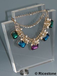 Ricestone 7b) Présentoir collier, bracelet, Buste acrylique. H17cm