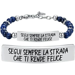 Luca Barra BRACCIALE UOMO IN ACCIAIO SEGUI SEMPRE LA STRADA CHE TI RENDE FELICE