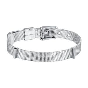 Luca Barra BRACCIALE DONNA PERSONALIZZATO IN ACCIAIO MAGLIA MILANO, Argento