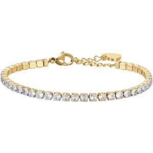 Luca Barra BRACCIALE TENNIS DONNA IN ACCIAIO CON CRISTALLI BIANCHI DA 4 MM, Oro