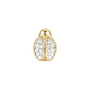 Luca Barra CHARM COCCINELLA IN ACCIAIO IP GOLD CON CRISTALLI BIANCHI