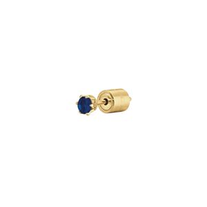 Luca Barra MONO ORECCHINO PUNTO LUCE IN ACCIAIO IP GOLD CON CRISTALLO BLU 3 MM