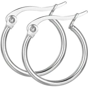 Luca Barra ORECCHINI DONNA CERCHIO IN ACCIAIO DIAMETRO 13 MM, Argento