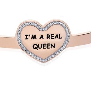 Stroili Bangle I'm a real queen in acciaio rosato e strass Collezione: Lady Message