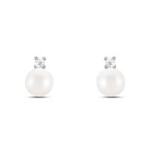 Stroili Orecchini Lobo Gabrielle Oro Bianco Perla D'Acqua Dolce Cubic Zirconia Collezione: Gabrielle Oro Bianco