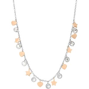 Stroili Collana Lady Chic Acciaio Bicolore Bianco / Rosa Cristallo Collezione: Lady Chic Bicolore Bianco / Rosa