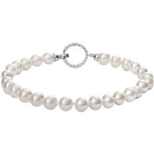 stroili bracciale gabrielle oro bianco perla d'acqua dolce cubic zirconia uomo