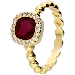 Stroili Anello placcato oro con pietra rossa e zirconi Collezione: Golden Dream - Misura 54 Giallo